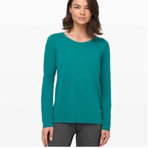 Lululemon long sleeve Emerald tee Laguna Size 10 thin cotton